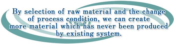 By selection of raw material and the change of process condition we can create more material which has never been produced by existing system.