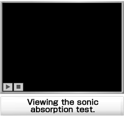 Viewing the sonic absorption test.